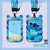 Funda para tarjeta de ola de dibujos animados, puntada ins, funda para tarjeta de acceso de autobús/metro, con cordón largo, halter, certificado de jardín de infancia
