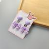 Moda infantil estilo coreano resina acrílica encantador clip para oreja de dibujos animados colgante de lazo de puntos pendientes de estudiante