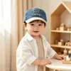 Gorra de béisbol con bloques de color estilo coreano para bebés, gorra de mezclilla con visera para niños y niñas, sombrero bordado con protección solar para niños