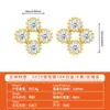 Brincos de Prata Esterlina S925 com Moissanita Cross Venda Quente Temperamento Doce Pequeno Estilo Francês Simples Brincos Studs de Luxo Leve para Mulheres