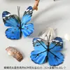 Coleção de Cabeças de Flores Artificiais Azuis para Materiais de Grampo de Cabelo DIY, Hanfu, Novo Estilo Chinês, Acessórios de Cabelo de Luxo, Crisântemo de Bola