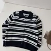 Suéter Listrado Início do Outono Estilo Coreano Casual Casual Mais Fácil de Combinar Suéter Feminino Solto Casual Mais Fácil de Combinar Top 0815