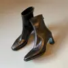Botas de Tacón Delgado Silenciosas Versátiles Chuyuji para Viajar Botines de Tacón Alto Piel Suave Punta Fina Botas Elásticas Adelgazantes Nuevo Modelo Otoño/Invierno