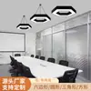 Lámpara de araña LED de forma especial personalizada creativa hexagonal para oficina centro comercial gimnasio sala de baile lámpara de modelado