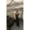 Vestido sexy de manga corta sin espalda con escote cuadrado para mujer 2026 nuevo alta gama ajustado al cuerpo sirena con abertura vestido largo