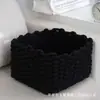 Cesta de Almacenamiento Cuadrada Tejida con Cuerda de Algodón para Uso Doméstico, Sala de Estar, Almacenamiento en Armario, Cesta de Almacenamiento para Artículos Varios, Cesta de Almacenamiento de Cuerda de Algodón
