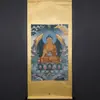 Estatua de Buda Shakyamuni Lienzo Thangka de Tíbet Estilo Vajrayana Tara Verde Bordado Pintura del Salón Central Rey Gesar