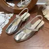 Sandalias Cuadradas Blancas de Tacón Grueso Cerradas para Mujer, Nuevo Modelo 2026, Zapatos Mary Jane sin Espalda de Tacón Medio Bajo, Beige