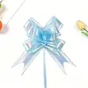 30# Tamaño Mediano Película Arcoíris Gasa Flor Tirada a Mano Decoración de Lazo Decoración de Lazo de Flor Tirada Cinta de Color Envoltura de Regalo para Festival Navideño