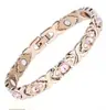Pulseira Yingqi magnética xo de alta qualidade, atmosfera de boutique, fecho com design de strass rosa..