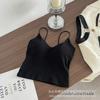 Nuevo chaleco de tirantes finos con escote en V profundo, talla pequeña, n.° 6650, a la moda, estilo Spice Girl, sexy, combinable con todo, con una copa para mujer