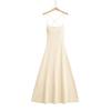 Vestido de punto Estilo Deseo Puro para Mujer 2024 Ajustado con Tirantes Falda Amplia Cierre de Cordones en la Espalda Adelgazante Elegante Falda Larga