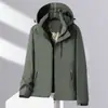 Chaqueta Cálida para Pareja al Aire Libre con Gorro Desmontable Impermeable Cortavientos Traje de Montañismo para Adolescente Parte Superior de una Sola Capa