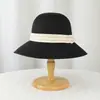 Sombrero de Sol de Verano para Mujer, Sombrero de Paja con Perlas de Moda Estilo Coreano, Sombrero de Sol de Ala Ancha para Vacaciones en la Playa