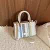 Super Quente Essenciais de Escritório Bolsa Tote Pequena Feminina 2026 Nova Cor de Verão Color Block Bolsa de Ombro Único para o Trabalho Crossbody Pequena Quadrada