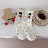 Calcetines Adorables Calcetines de Media Caña para Niños Primavera y Otoño Oso Ins Celebridad de Internet Estilo Japonés Calcetines Verano Dibujos Animados Lunares Calcetines Cortos para Niñas