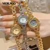 Relógio da Marca Mokago Caixa Simples de Cobre Pulseira Redemoinho Relógio à Prova d'Água para o Dia a Dia Alto Valor Mostrador Madrepérola Quartzo Relógio Feminino