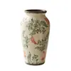 Florero Retro Bosque Hielo Antiguo Vidrio Agrietado Patrón Hoja Verde Cerámica Clásica Adornos de Cerámica Decoración de Escritorio para el Hogar Hidropónico