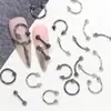 Acessórios de Rebites Populares para Nail Art Transfronteiriços, Tachas Metálicas Estilo Europeu e Americano, Liga Metálica White K Gun Decorações Pretas para Unhas