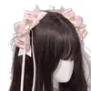 Lindo Lazo Dulce Niña Pasador para Oreja Estilo Princesa Exquisito Accesorio para el Cabello Adorno Rosa para el Cabello Pinza Lateral de Cinta