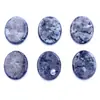 Soporte para teléfono móvil de piedra natural dos lados planos 25*30mm gema ovalada de cristal adornos de joyería diy venta caliente transfronteriza