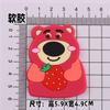 Adesivos DIY de borracha macia com desenho de urso morango para capas de celular, tamancos e decoração de sapatos. Alta aderência, não deixa marcas.
