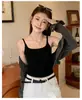 Nova Camisola para Mulheres com Bojo, Adequada para Usar por Dentro ou por Fora, Lindo Design nas Costas, Bojo Fixo, Tudo-em-Um K010