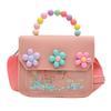 Bolsas Infantis 2025 Nova Textura Leve e Fofa Grande Capacidade Bolsa de Lanche Diversão Infantil Pequena Flor Pérola Bolsa de Ombro