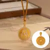Collar de Brújula de Calabaza Esmaltada para Mujer, Nuevo Estilo Chino con Diseño de Pedrería, Temperamento Retro Cepillado, Cadena de Suéter de Cuerda Trenzada de Lujo Ligero