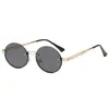 Óculos de Sol Redondos Sem Aro de Metal Pequeno Frame Europeu e Americano Transfronteiriços para Homens e Mulheres, Óculos de Sol Fashion Retro Street Style Anti-UV