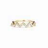 Anillo de Onda ECG en Forma de V S925 Nuevo Transfronterizo, Anillo de Moda y Sencillo Incrustado con Circonita, Anillo para Mujer Estilo Ins Europeo y Americano