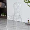 Silla de Cristal Acrílico, Silla de Palacio para Bodas, Silla de Ocio, Silla de Plástico Moldeada de una Pieza Estilo Lujo Ligero, Silla de Comedor Vintage