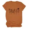Amazon eBay sitio independiente moda casual elegante mujer seis-floral cuello redondo manga corta camiseta para exportación