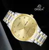 Relógio Masculino ORSGA Fashion Business Calendário Duplo Diamante Luminoso Fábrica Comércio Exterior Transfronteiriço Ao Vivo Relógio de Quartzo