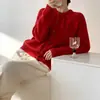 Cárdigan suéter de punto trenzado color naranja con cuello redondo para mujer, estilo otoño e invierno, color liso, manga larga, tejido, adecuado para ir al trabajo, prenda exterior