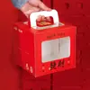 Caixa de embalagem para bolo de aniversário com janela transparente espessa de 4/6 polegadas para Ano Novo, caixa de confeitaria, caixa portátil para bolo mousse, altura extra