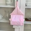 Linda Caja de Pañuelos Estilo Casita con Alas, Portapañuelos de Tela de Alta Estética para Montar en la Pared, Caja de Papel Higiénico sin Taladrar