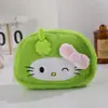 Nuevo Estuche de Peluche con Forma de Gato, Bolsa de Papelería Linda de Dibujos Animados Estilo Japonés, Bolsa de Maquillaje de Gran Capacidad, Bolsa de Almacenamiento de Manzana