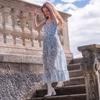 Traje de baño Nuevo Estilo Europeo y Americano 2024 con Cordones Estampado por Ambos Lados y Falda tipo Pareo conjunto 2389