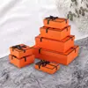 Caixas de presente laranjas, atacado, com enfeites de borboleta em folha de ouro, caixas de presente de luxo, caixas vazias, presentes de aniversário, conjuntos de presentes e caixas de presente personalizadas