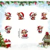 Transfronterizo 12 Piezas Reno de Madera Hecho a Mano Colgante Navideño con Cuerda Perfectos Adornos para el Árbol de Navidad y Adornos para Colgar Regalos