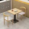 Tienda de fideos para picar, barbacoa, desayuno, juego de mesa y silla para comida rápida, tienda de té de leche y postres, mesa de restaurante, tipo económico comercial
