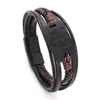 Novo Pulseira Simples de Couro com Cabeça de Tigre para Homens Estilo Europeu Americano Pulseira Trançada com Fecho Magnético Joias de Personalidade da Moda Atacado