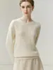 Suéter 100% cachemira pura para mujer, cuello redondo, corte holgado, versátil, diseño minimalista, con un tacto suave y cómodo, de manga larga, estilo pull-over, perfecto como capa base