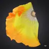 Abanico de seda sintética de doble cara con degradado amarillo-naranja largo abanico de danza clásica Jiaozhou Yangko abanico de danza