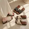 Sandalias de cuña de perlas para mujer, verano 2026, estilo hada francesa, slip-ons, suela gruesa y antideslizantes