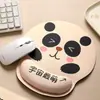 Bonita alfombrilla de ratón con diseño de panda para muñeca, para niña, para oficina, protección para la muñeca, alfombrilla para teclado de ordenador, reposamanos de espuma viscoelástica de goma