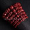 Pulsera de arena de cuentas de mineral en bruto, pulsera de cuentas de barril con mantra de seis palabras, pulsera de arena de oro púrpura de alto contenido