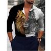 2025 Aliexpress Amazon Moda Nueva para Hombre Estampado Animal Camisa de Manga Larga Camisa Casual para Hombre