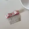 Peine para el Cabello con Lazo de Lunares Estilo Coreano para Mujer, Pasador para Volumen en la Parte Alta de la Frente, Peine para Flequillo Lateral, Peine Inverso
